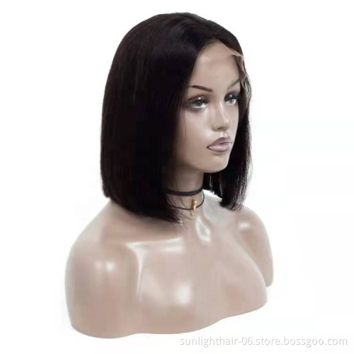 Straight Short Bob 13x4 Lace frontal For Women  Human Hair Wigs With Baby Hair Remy